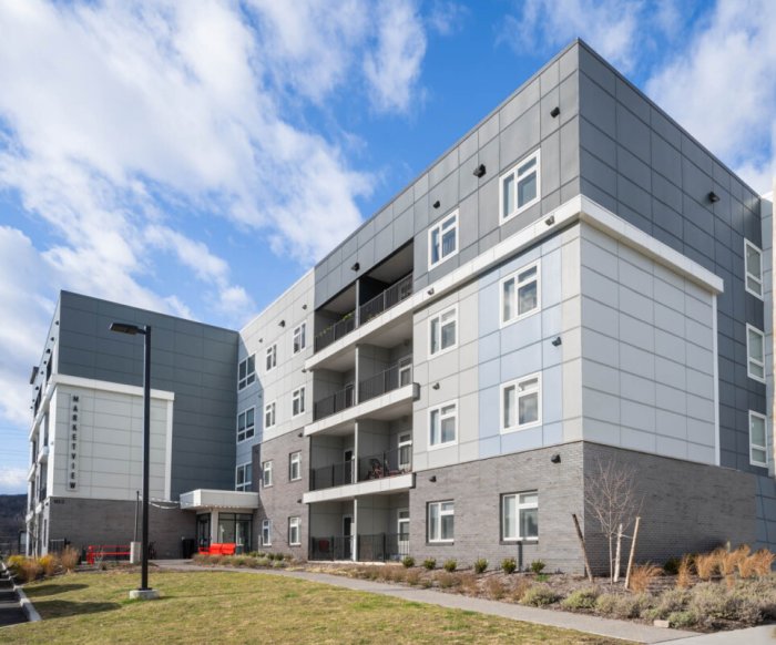 Exterior photograph of Marketview Apartments in Ithaca, NY