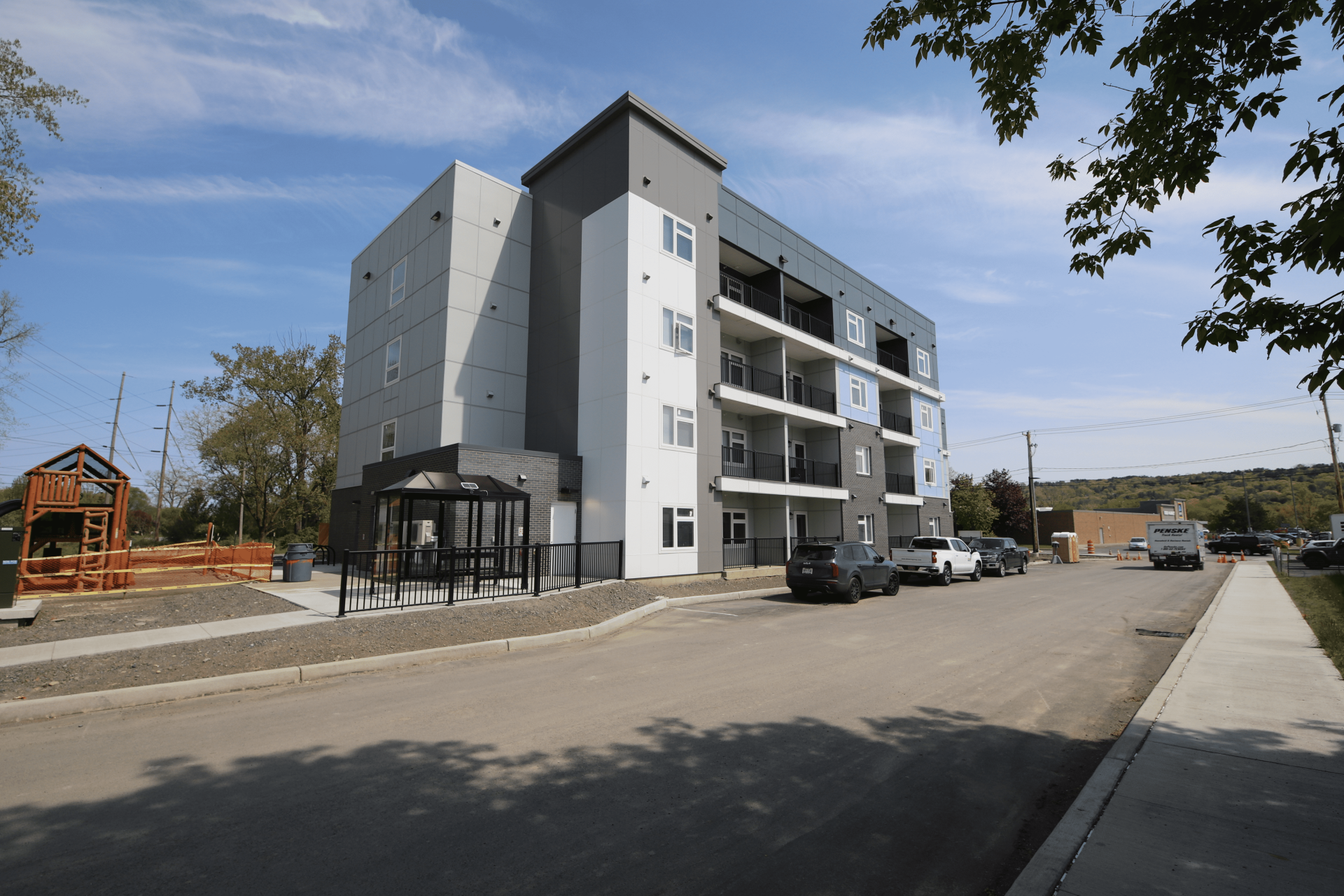 Exterior rendering of Marketview Apartments in Ithaca, NY